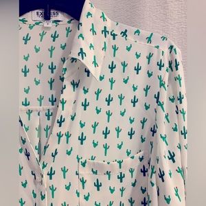 Express cactus button up